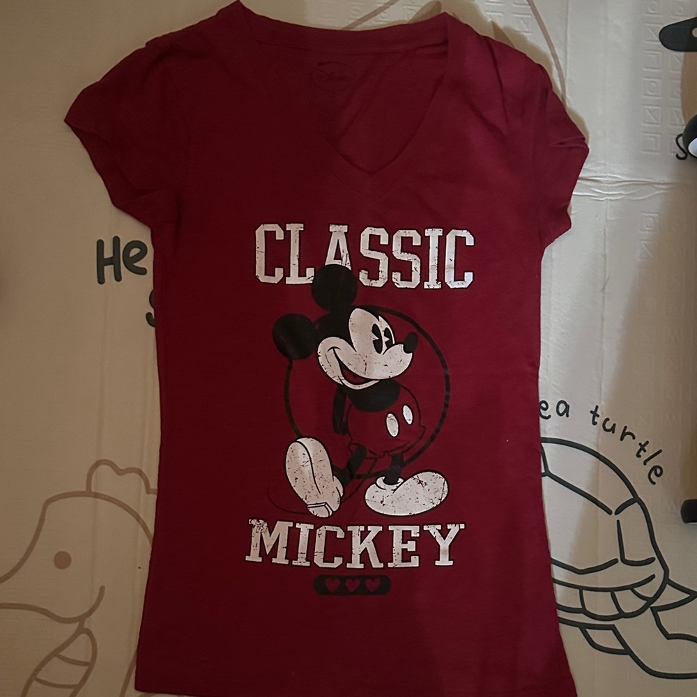 Disney Classic Mickey Women's Burgundy Tee